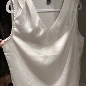SHEIN White V-Neck Blouse